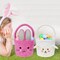 Set of 2pcs, Dia 7.9" * H 15.7", Plush Bunny&Lamb Baskets Easter Basket Easter Egg Hunting Basket Easter Decorations Party Supplies Eggs Gifts Storage